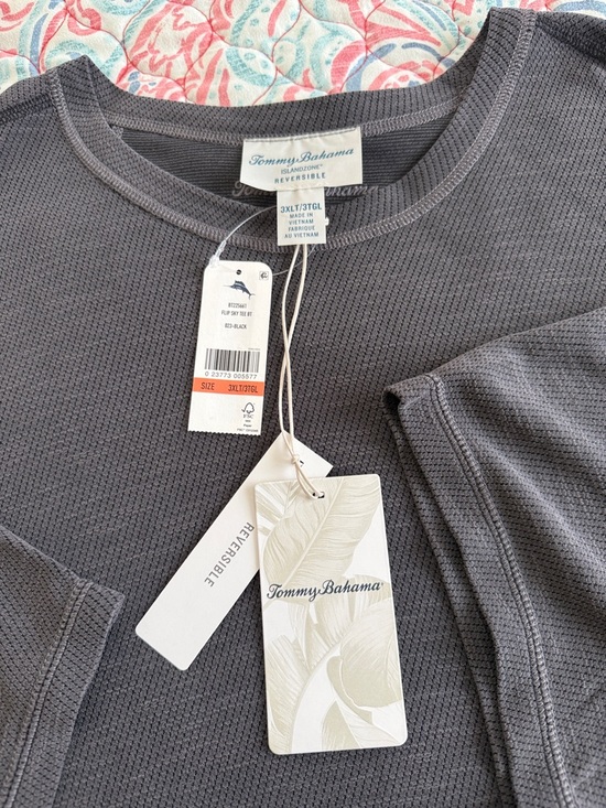 Tommy Bahama Other - Tommy Bahama Charcoal Gray Reversible Waffle Knit Shirt